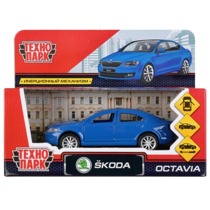 Машина металл "SKODA OCTAVIA", длина 12см, открыв. двери, инерц, СИНИЙ OCTAVIA-BU