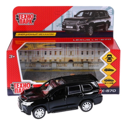 Машина металл "LEXUS LX-570", длина 12 см,откр дв, багаж, инерц, ЧЕРНЫЙ LX570-BK