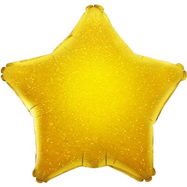Шар (18-46 см) Звезда, Золото, голография, 123061