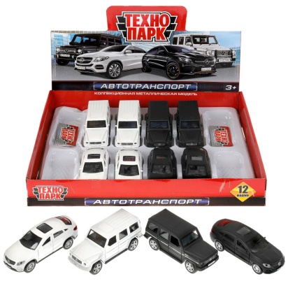 Машина металл MERCEDES-BENZ G-CLASS/MERCEDES GLE-COUPE 12см, дв,баг,асс. GCLASSGLECO-12DB12-BEWH