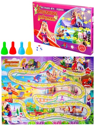 Лучшая настольная игра-ходилка. СТИЛЬНЫЕ ДЕВЧОНКИ (Арт. ИН-8968)
