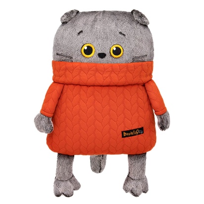Кот-подушка в свитере с косами  Kp34-251
