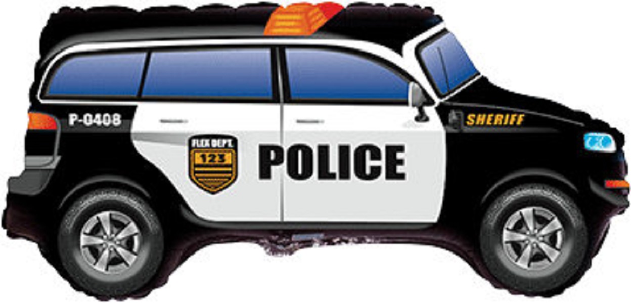 Шар (33-84 см) Фигура, Полицейская машина, Черный, 901773 / 1207-3211