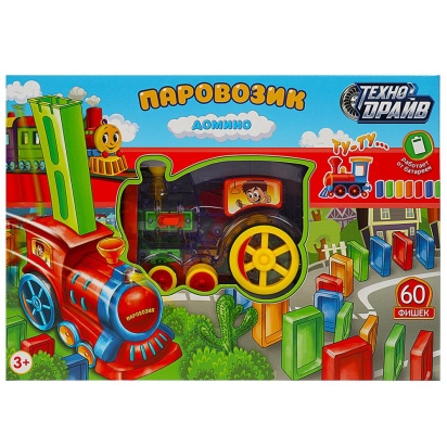Паровозик домино свет-звук, кор.33*23,2*8см ТЕХНОДРАЙВ   1703K430-R
