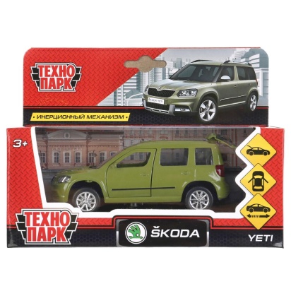Машина металл "SKODA YETI", длина 12см, открыв. двери, инерц., зеленый в кор. YETI-GN