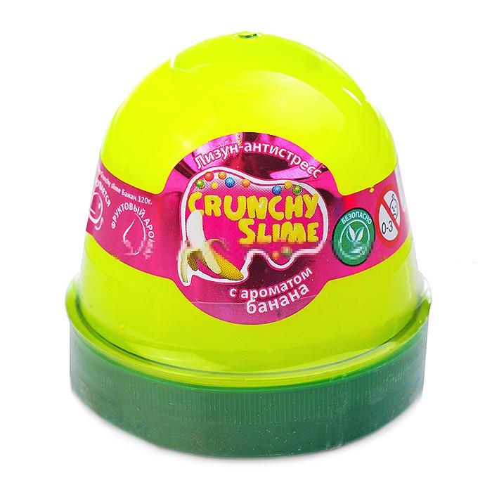 Лизун-антистресс TM Mr.Boo Crunchy slime Банан 120г.ФФ80089