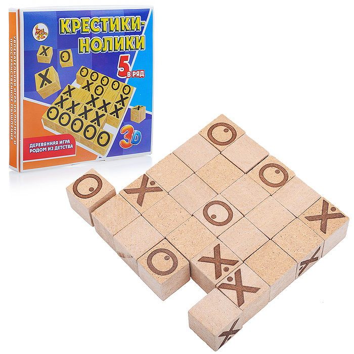 Игра "Крестики-нолики" (игра с деревянными кубиками)  347342