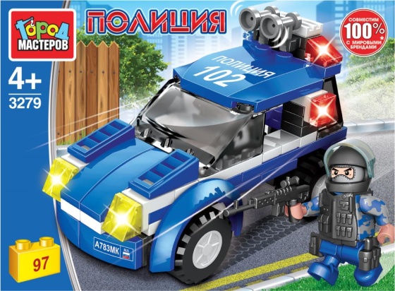 Конструктор полицейская машина, 97 дет. Город мастеров 3279-PZ