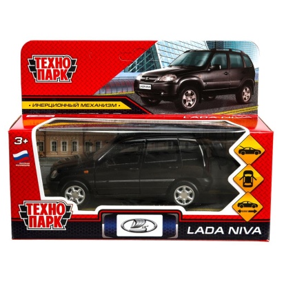 Машина металл LADA NIVA длина 12 см, двери, багаж, инерц, черный, кор. Технопарк   LADANIVA-12-BK (7