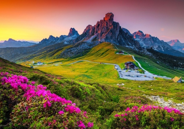 Алм. моз.30*40(кл.) полное зап. без подр.(23 цв.)Прекрасный вид на горы, луга и домики (Арт.CF30061)