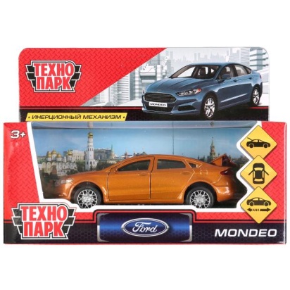 Машина металл FORD MONDEO, длина 12 см, откр дв, багаж, инерц, золотой. Технопарк, MONDEO-GD