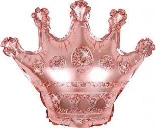 Шар (23''/58 см) Фигура, Корона, Розовое Золото, 1 шт. 15539