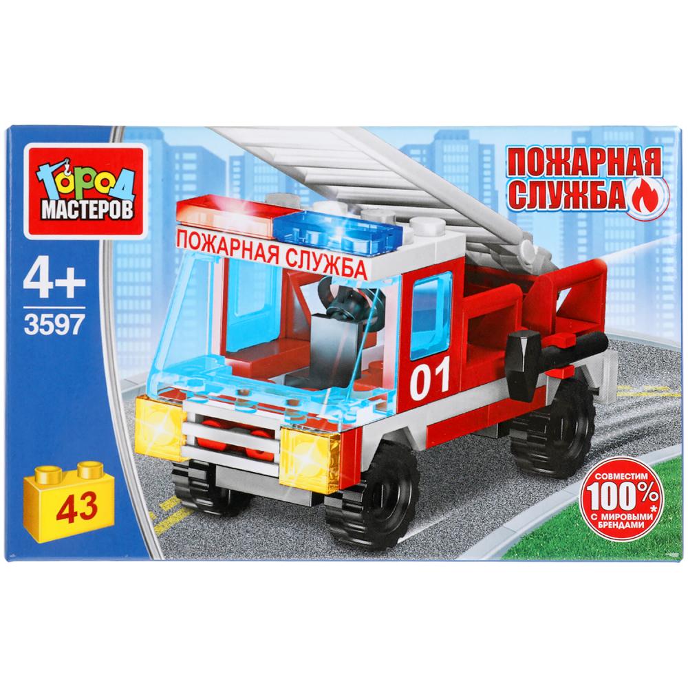 Конструктор ПОЖАРНАЯ МАШИНА, 43 дет. Город мастеров 3597-SL