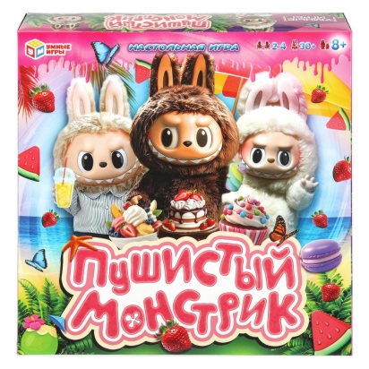 Пушистый монстрик. Настольная игра-ходилка квадрат. 40 карточек. 250х250х55мм. Умные игры   405105  