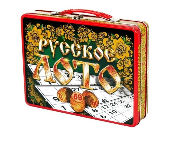 Русское лото в жестяном чемоданчике «Русские узоры» 01770Ц