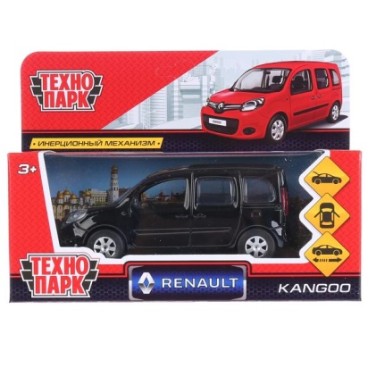 ТМ Технопарк. Машина металл "RENAULT KANGOO" 12см, открыв. двери, инерц., ЧЕРНЫЙ, KANGOO-BK