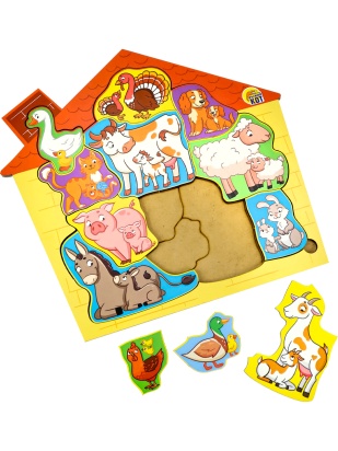 Игрушка развивающая. Вкладыш "Ферма". 20х22 см (Арт. ВК00004)