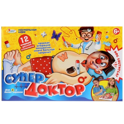 Игра настольная "Супер доктор" на бат. свет, вибрация в русс. кор. ТМ "Играем вместе" B1700887-R