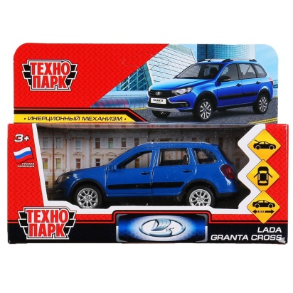 Машина металл LADA GRANTA CROSS длина 12 см, двер, багаж, инерц, синий, кор. Технопарк   GRANTACRS-1