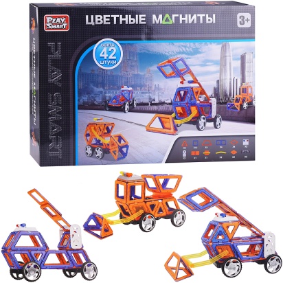 Конструктор магнитный 42 дет., в коробке 2488 / 379370