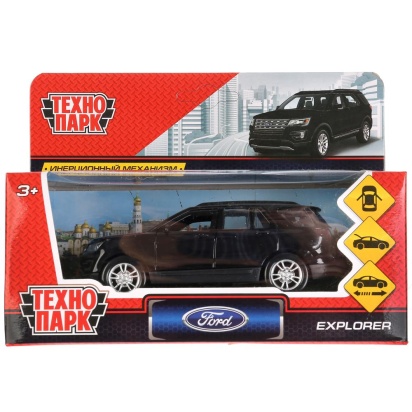 Машина металл "FORD EXPLORER" 12см, открыв. двери, инерц, черный в кор. Технопарк, EXPLORER-BK