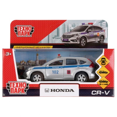 Машина металл "HONDA CR-V ПОЛИЦИЯ", длина 12см, открыв. двери, инерц, в кор. Технопарк CR-V-P