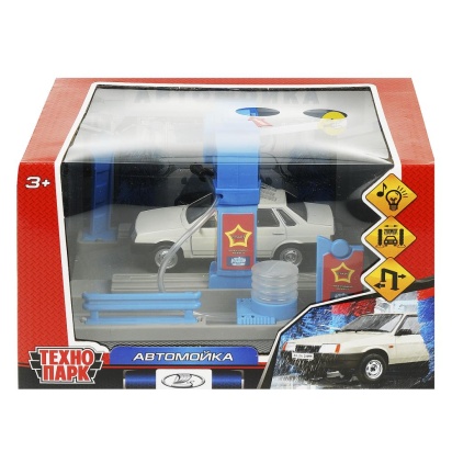 Игрушка пластик свет-звук АВТОМОЙКА с водой 21 см, 21099-12-wh, синий, кор. Технопарк  WASHSET-17PLW