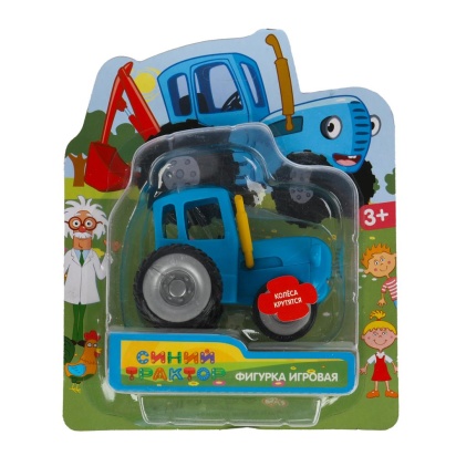 Фигурка СИНИЙ ТРАКТОР 5cм, подвижные колеса, на блистере ИГРАЕМ ВМЕСТЕ   PF-BLUETRACTOR-RU