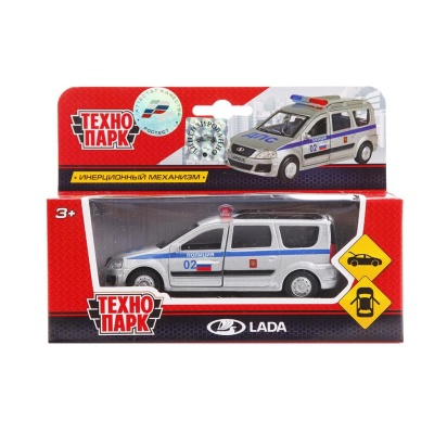 Машина металл LADA LARGUS ПОЛИЦИЯ, 12 см, дв., багаж., инерц., кор. Технопарк SB-16-47-P-WB