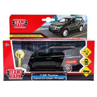 Машина металл свет-звук TOYOTA LAND CRUISER PRADO, 15 см, двери, инерция Технопарк SB-68482BL