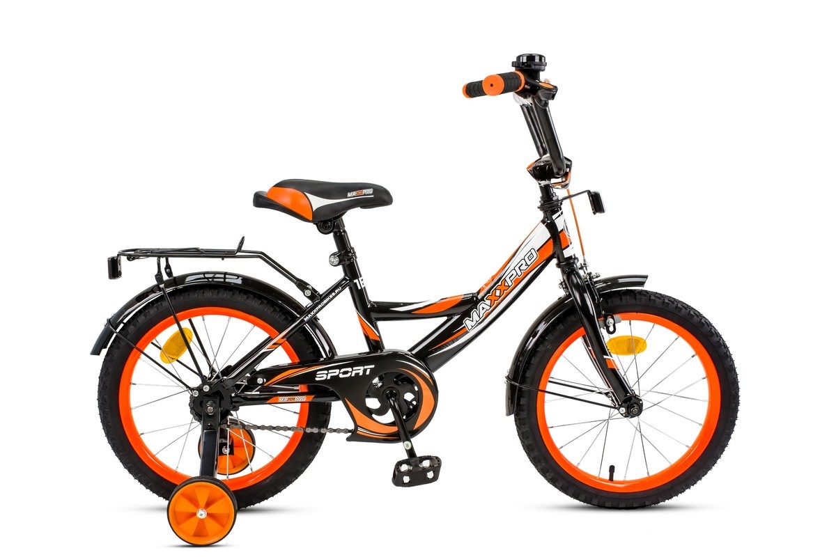 Велосипед 2-х колесный 16 SPORT (черно-оранжево-белый) Z16212                   