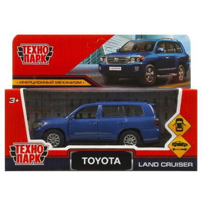 Машина металл TOYOTA LAND CRUISER 12,5 см, двери, инерц, синий, кор. Технопарк   CRUISER-13-BU