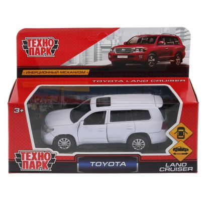Технопарк. Машина металл "TOYOTA LAND CRUISER" 12,5см, откр. двери, инерц. БЕЛЫЙ, CRUISER-WT
