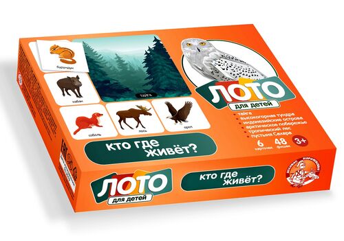 Лото детское" Кто где живет?" (малое)   00078Ц