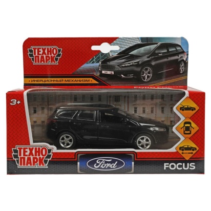 Машина металл FORD FOCUS TURNIER длина 12 см, двер, баг, инерц, черный, кор. Технопарк , FOCUSSW-12-