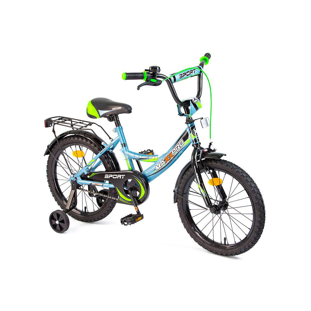 Велосипед 18 SPORT (серо/черно/зеленый) Z18208