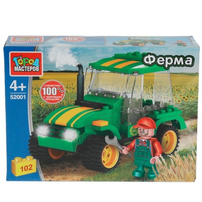Конструктор ТРАКТОР, 102 дет. Город мастеров 52001-AA