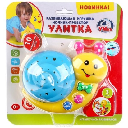 Музыкальный ночник-проектор ТМ Умка "Улитка" на бат. руссифиц. на карт. B1049637-R
