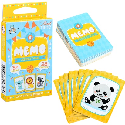Игра настольная "Мемо" Животные. серия АКТИВ time   04347  / 352121