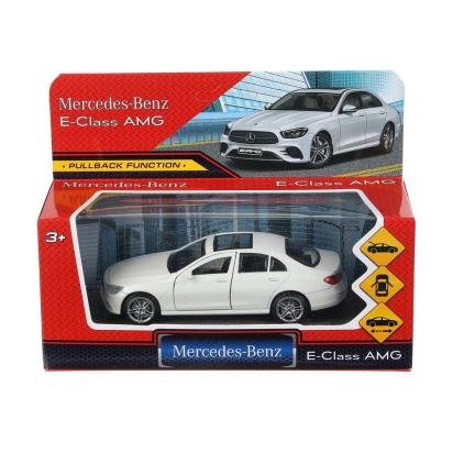 Машина металл MERCEDES-BENZ e-class amg 12см, дв,баг,ин,белый, кор. Технопарк   ECLASS-12-WH