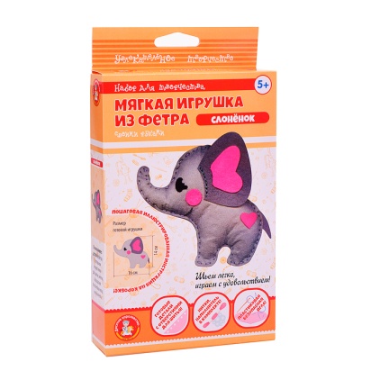 Мягкая игрушка из фетра "Слоник" 04283 / 368238