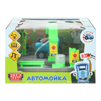 Игрушка пластик свет-звук АВТОМОЙКА с водой 21 см, кор. ТЕХНОПАРК  WASHSET-17PLWAT-BLUTRA-WOD