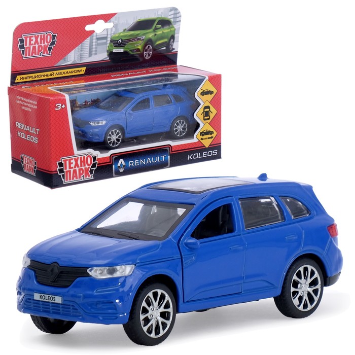 Машина металл RENAULT KOLEOS, длина 12см, открыв. двери, инерц, синий, в кор. Технопарк, KOLEOS-BU