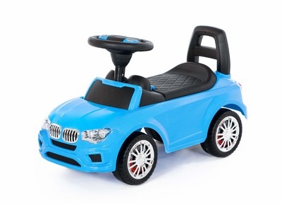 Каталка-автомобиль "SuperCar" №5 со звуковым сигналом (голубая) 