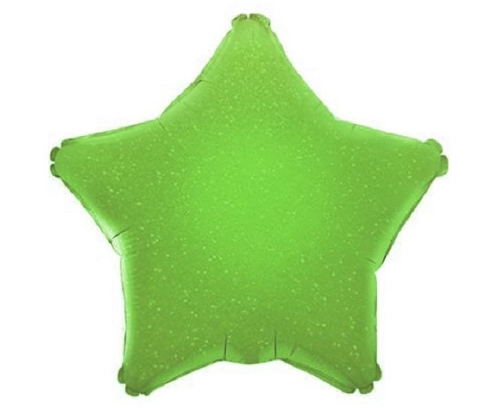 Шар (18''/46 см) Звезда, Зеленый, Голография, 1 шт. 123068