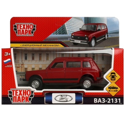 Машина металл LADA 4x4 2131 12 см, двери, багаж, инерц, красный, кор. Технопарк   LADA4X42131-13-RD