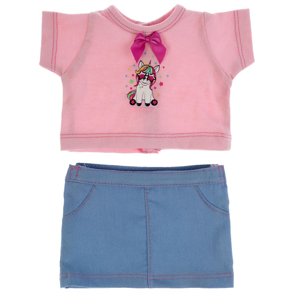 Одежда для кукол 40-42 см юбка и футболка единорог OTF-2103SS-RU
