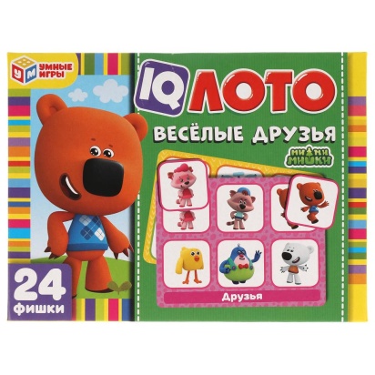 IQ-лото. Ми-ми-мишки. Веселые друзья. Коробка 138х189х32 мм, 24 пластиковые фишки 308422