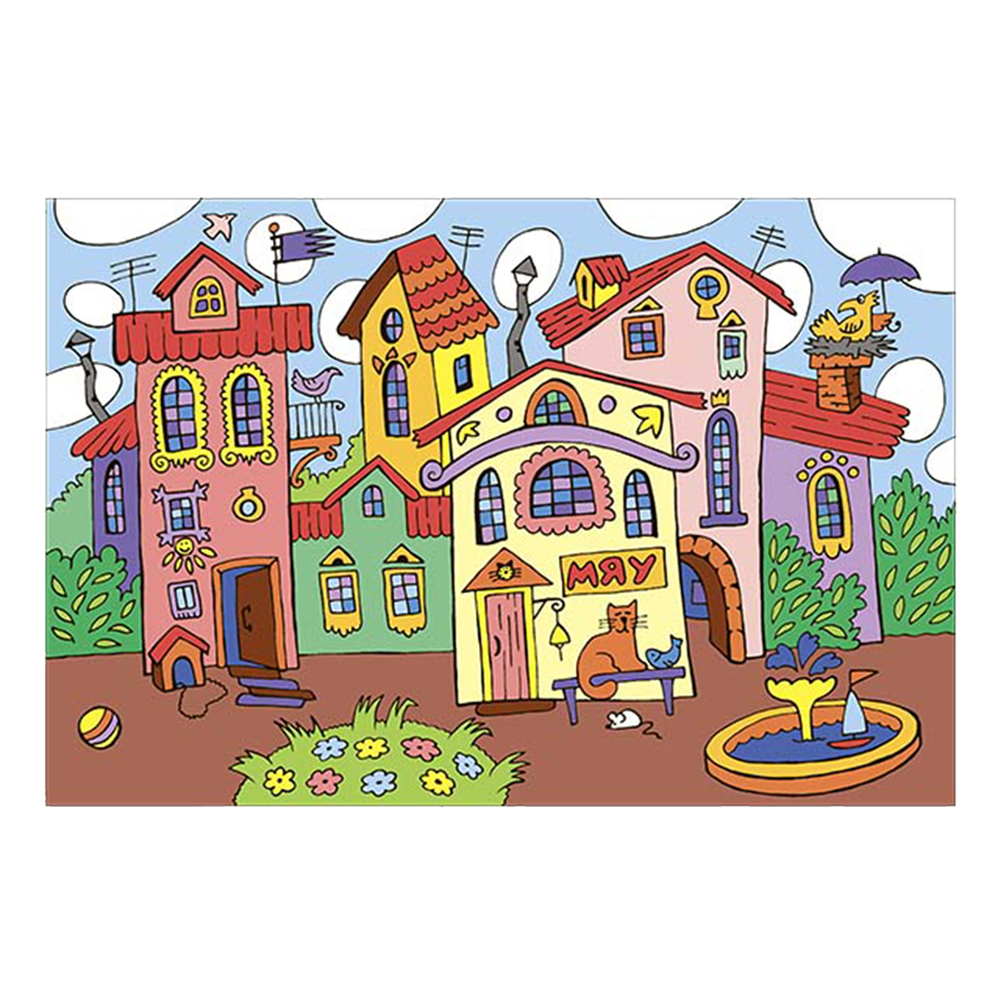 Картина по номерам для малышей "Разноцветный город"  Ркн-024 / 289360