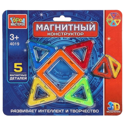 Игрушка конструктор магнитный "Город мастеров": 5 деталей на блистере DT-4019-R